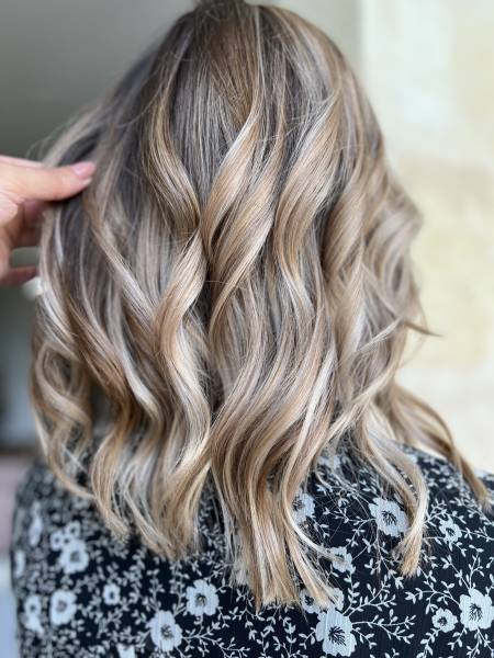 Balayage ombré hair blond beige coiffeur bio Salleboeuf proche Ambares  