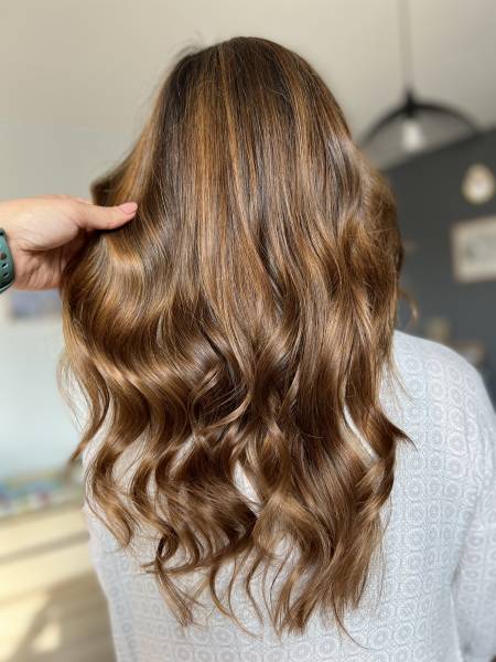 Balayage ombré hair naturel cuivré marron Yvrac salon de coiffure 