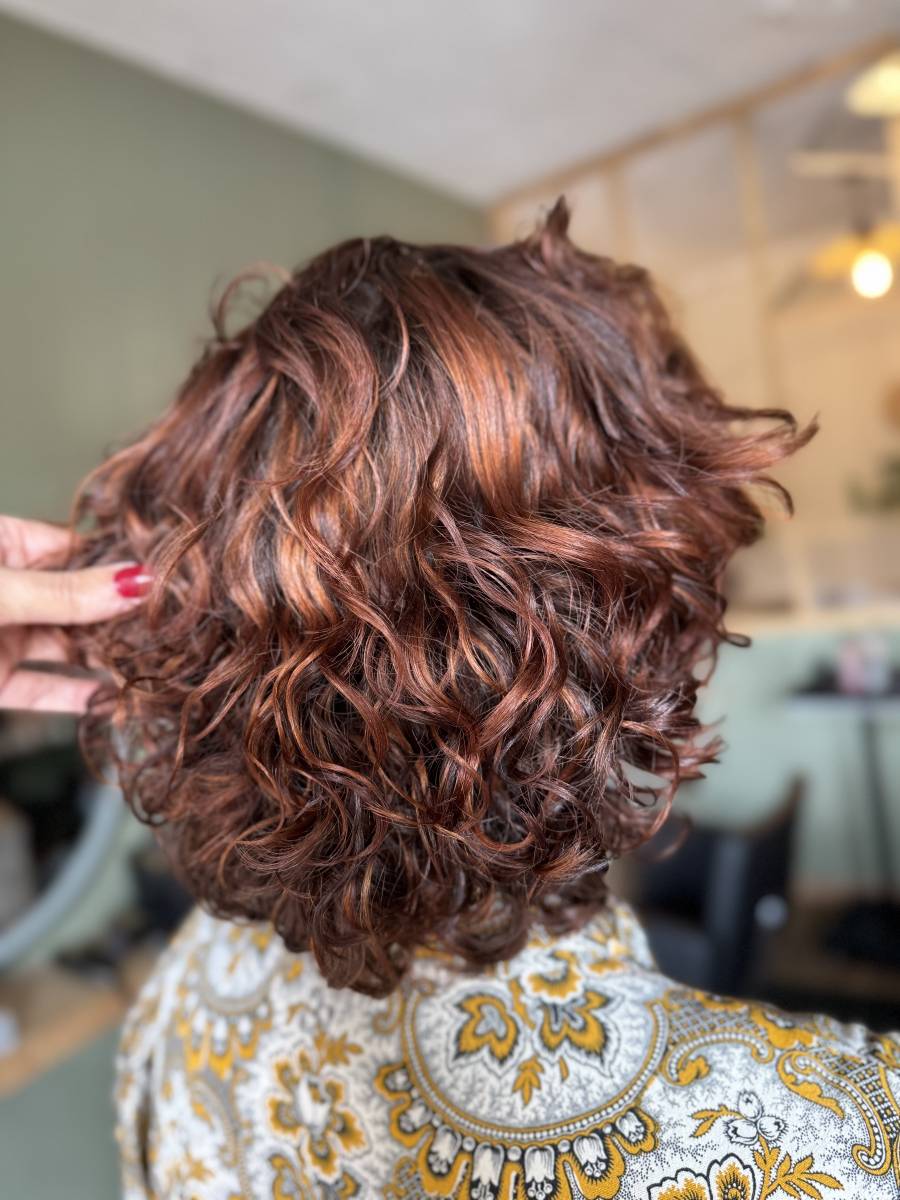 balayage cuivré salon de coiffure privé près de Bordeaux